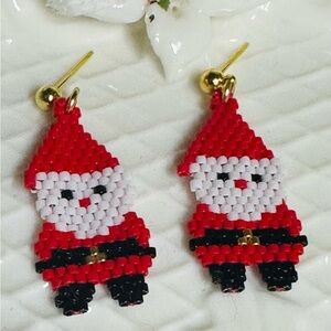 Festive Santa Beaded Earrings